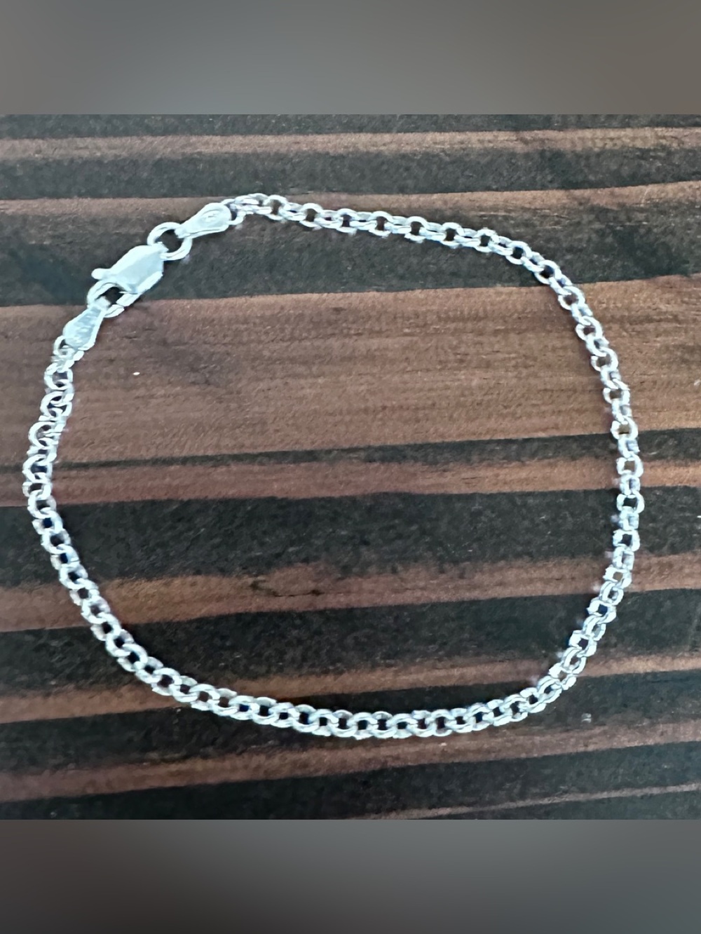 Vintage Italian 925 Sterling Silver Rolo Bracelet 7” Minimalist Fine Jewelry